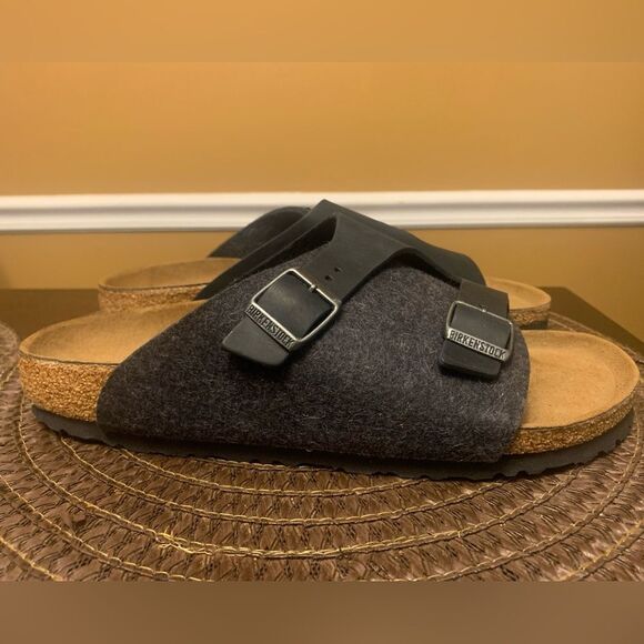 Birkenstock ZURICH Black Slides Size 42/ Women 11/ Men 9 EUC - Picture 2 of 7